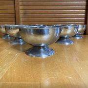 Set of 6 Ice Cream Bowls Style Rémy LETANG Vintage Stainless Steel #E084