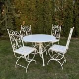 New garden furniture - wrought iron - Arras round table and 4 Lily chairs