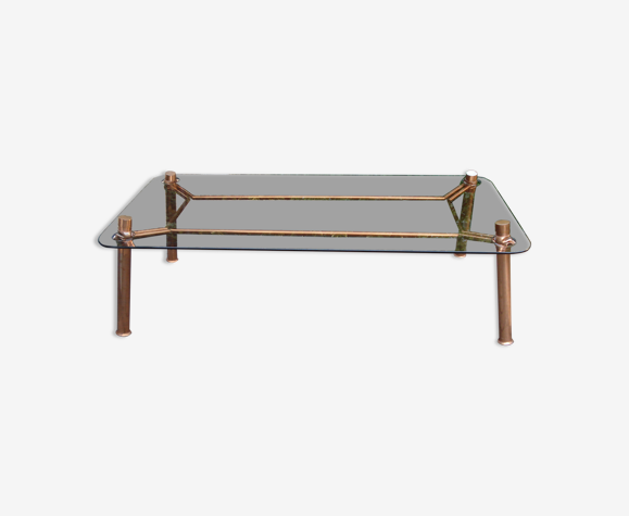 table basse vintage cuivrée 1950
