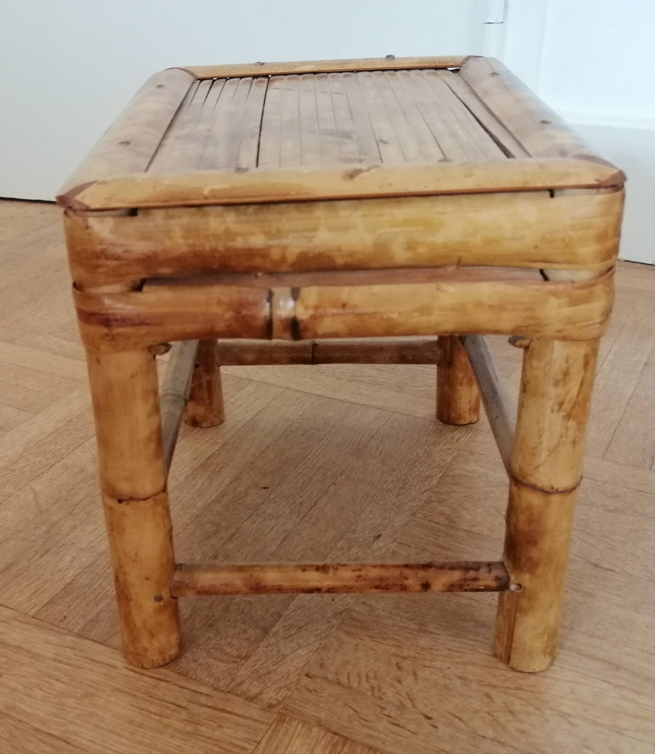 Low bamboo stool