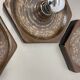 Set of Three brown Ceramic SPUTNIK Wall Lights by Pan Ceramics Germany 197