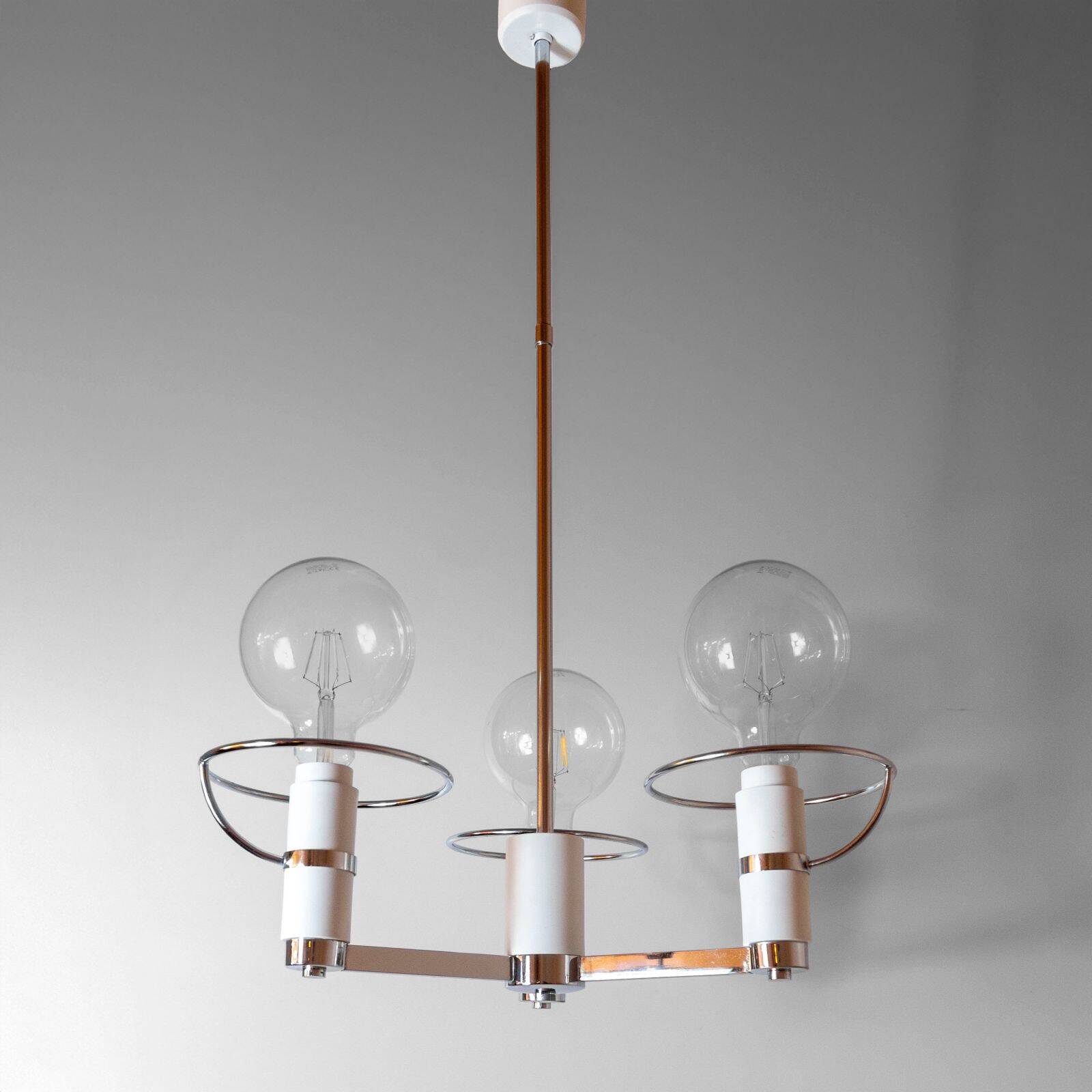 Lustre chromé Space Age, Italie, années 1970