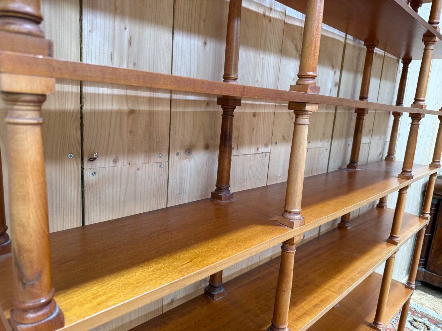 Large removable library – Neoclassical style – Stained mahogany wood