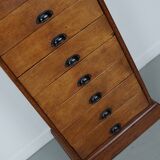 Vintage Dutch Poplar Apothecary / Filing Cabinet, 1950s