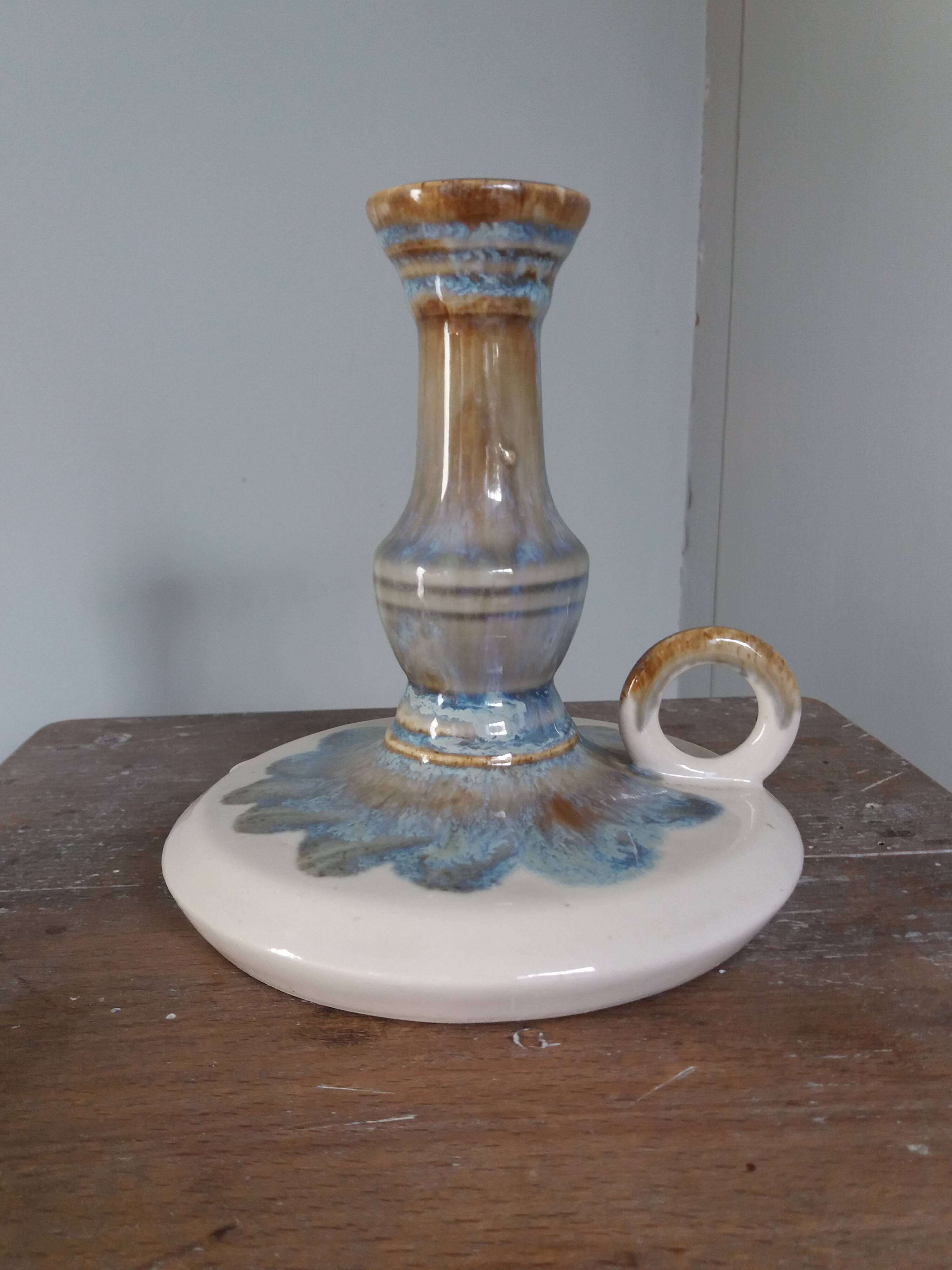 Rhodaceram flamed cloud sandstone candle holder
