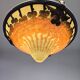 Art Deco pendant light “Le Verre Français” – glass paste & wrought iron