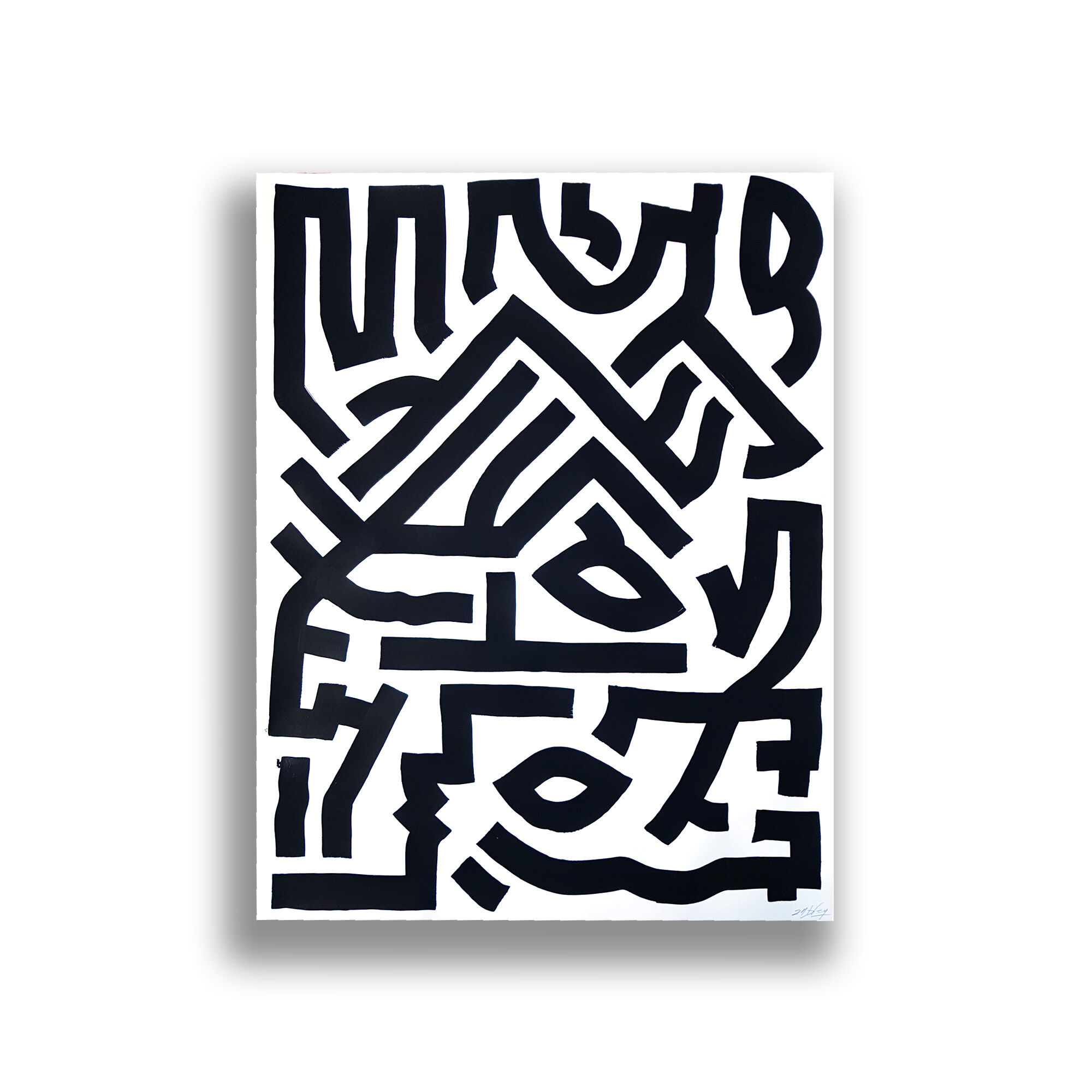 Painting on paper - "Roof"