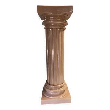 Élégante Colonne Piédestal en Métal Stuqué Laqué au Chapiteau Dorique