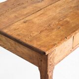 Farmhouse table with two large drawers. Oak wood. France, 1940s-50s