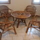 4 fauteuils corbeille en rotin