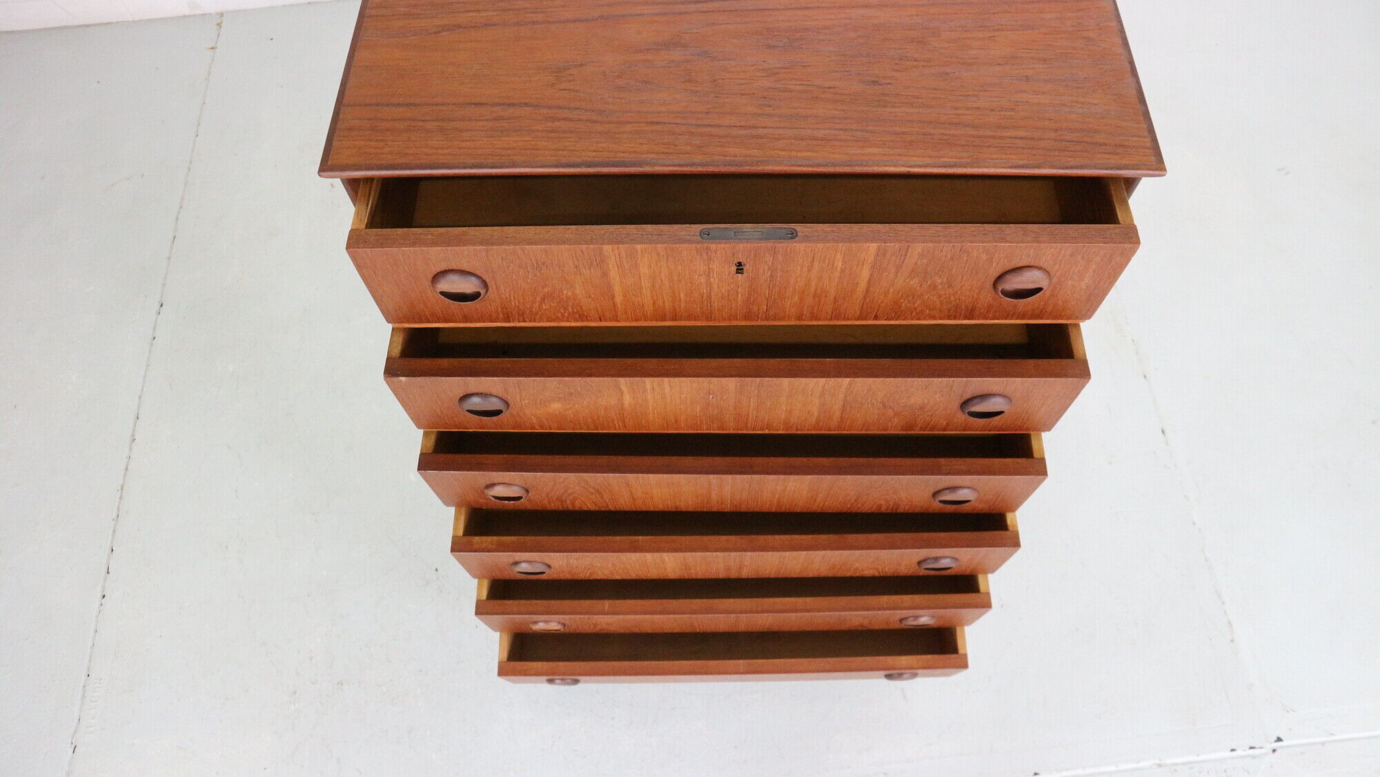 Mid-Century Modern Danish Chest of Six Drawers, Tallboy in Teak, Denmark, 1960s