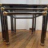 Orsenigo Italy nesting tables - clear glass and smoked glass