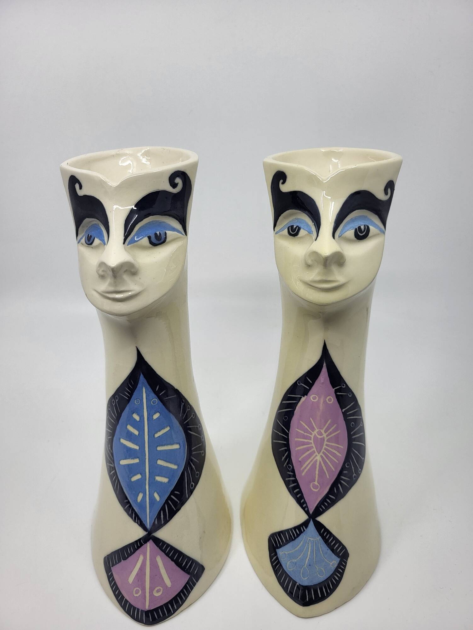 Pair of anthropomorphic vases Gabrielle Mackiewicz French 1970