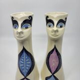 Pair of anthropomorphic vases Gabrielle Mackiewicz French 1970