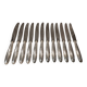 12 silver-plated table knives, Christofle goldsmith ribbons