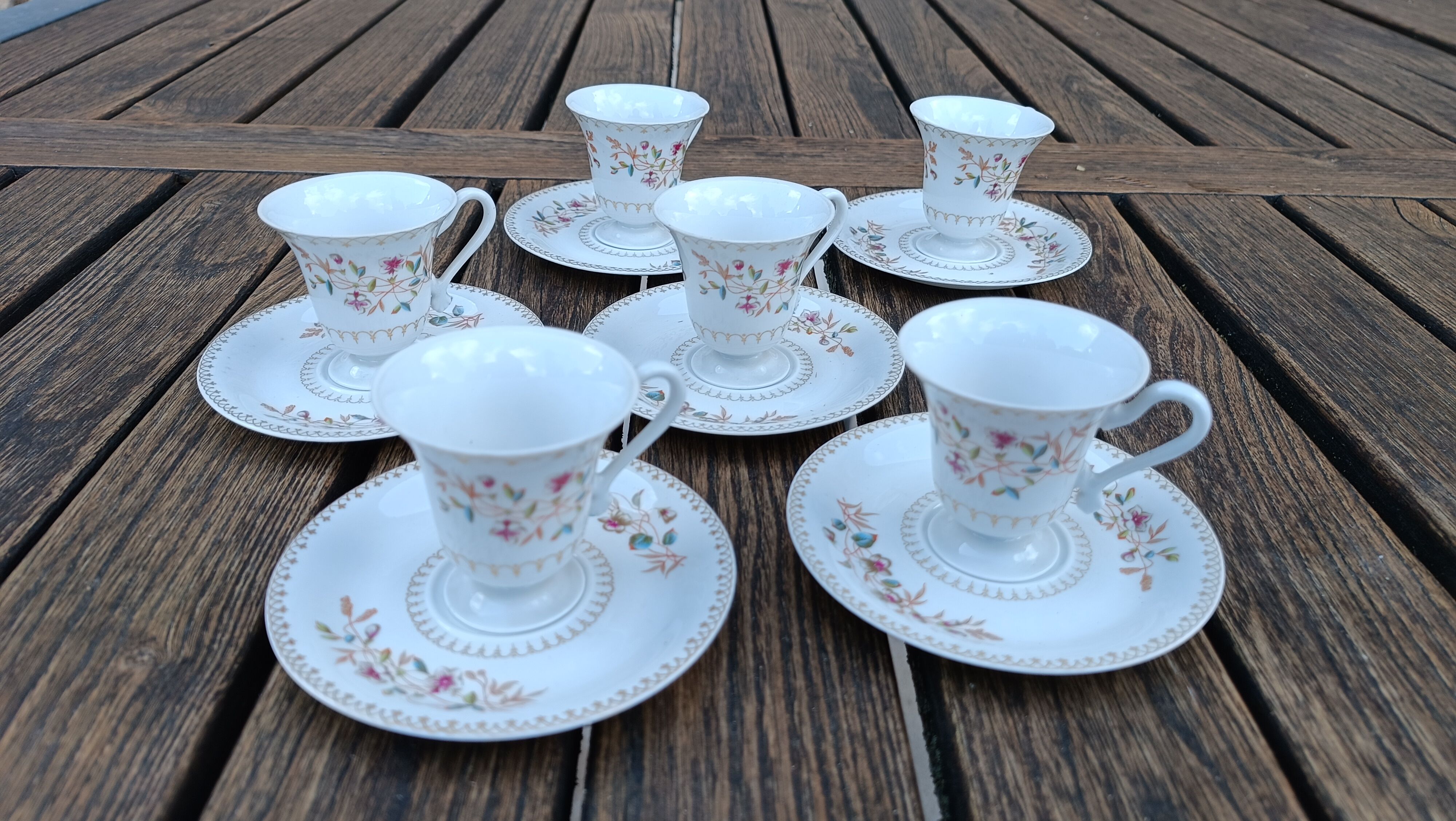 Set of 6 Limoges Haviland porcelain cups