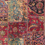 Vintage persian patchwork rug handwoven oriental wool living area rug- 179x245cm