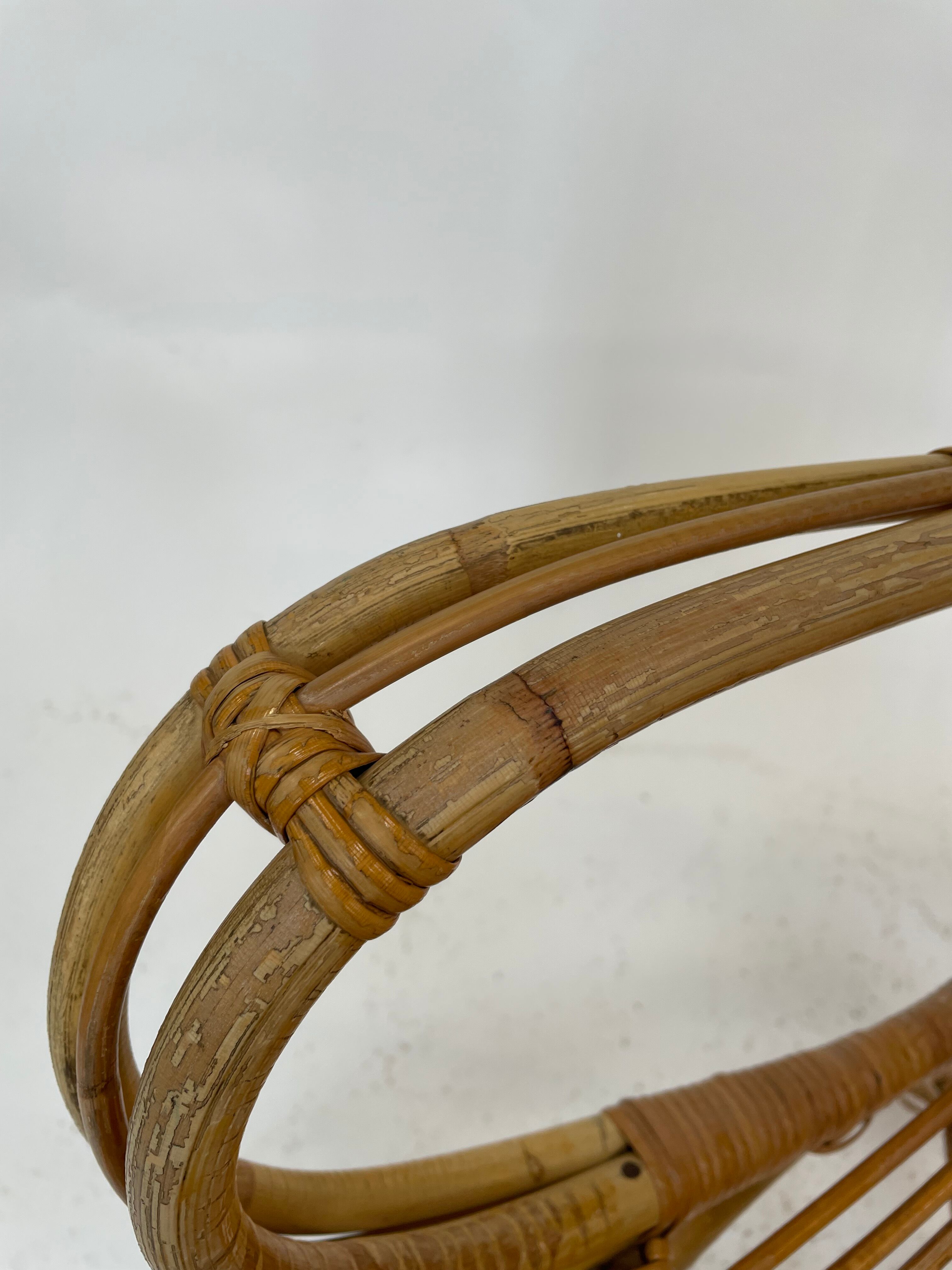 Vintage rattan chair by Dirk van Sliedregt Rohe Noordwolde 1960 in the Netherlands