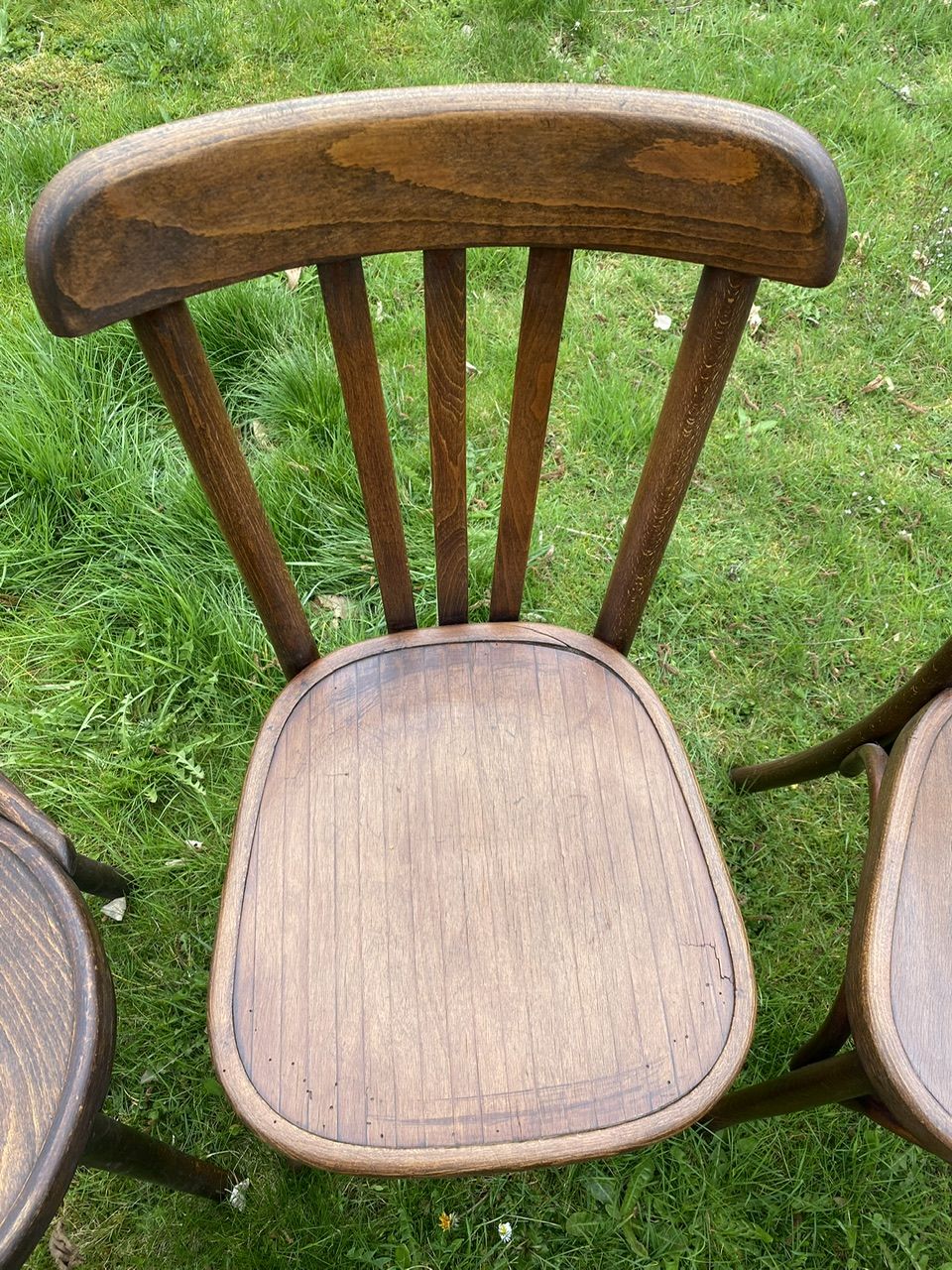 Set of 8 mismatched bistro chairs