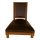 Antique Louis XVI style chair in solid wood and patinated leather.