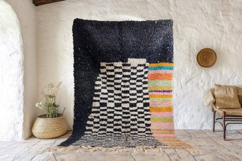 Handmade Berber rug in pure wool, size 200 x 300 cm