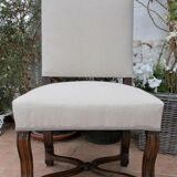 Chaise française style Louis XIV du XIXe siècle récemment rembourrée et restaurée