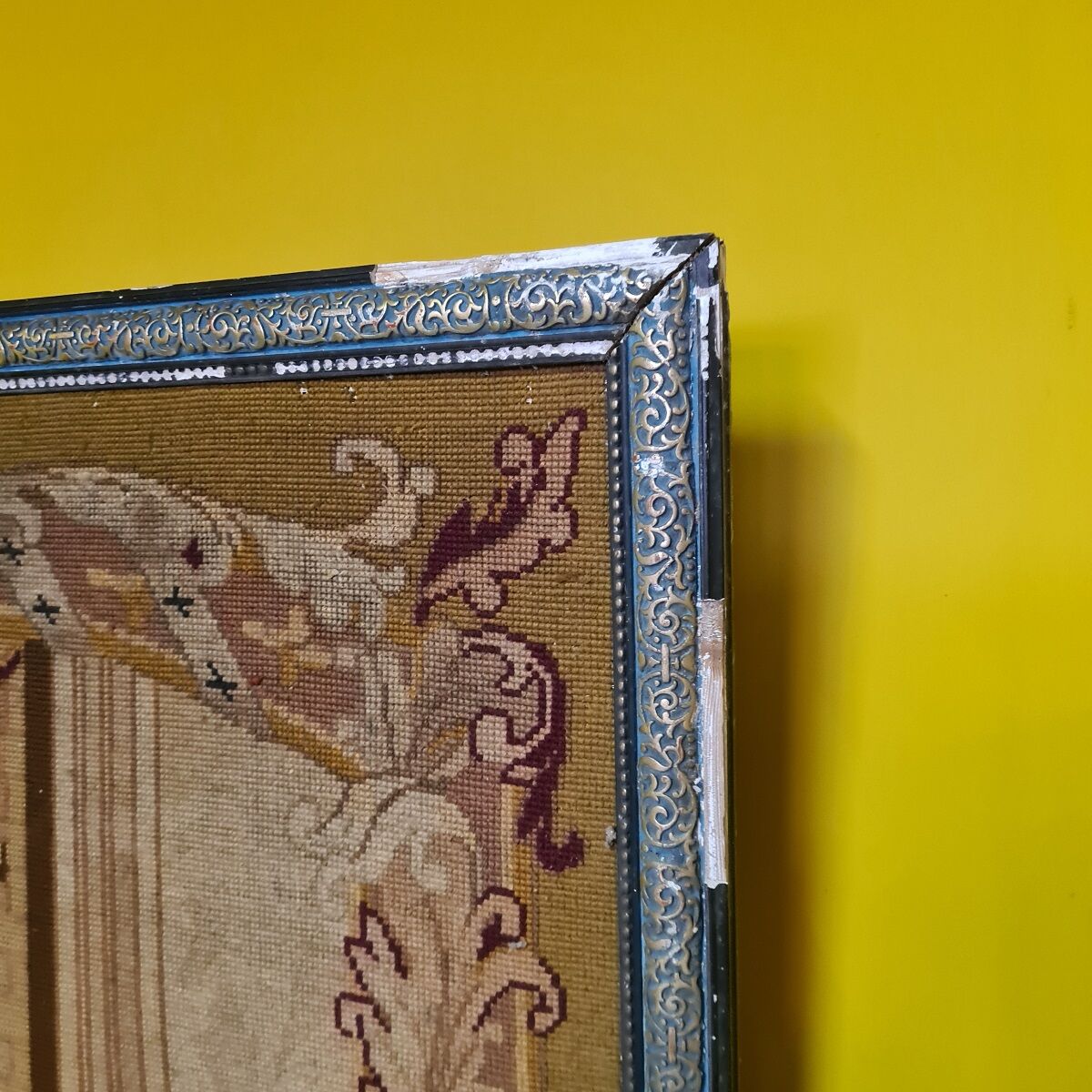 Antique french tapestry joan of arc, early 19th century