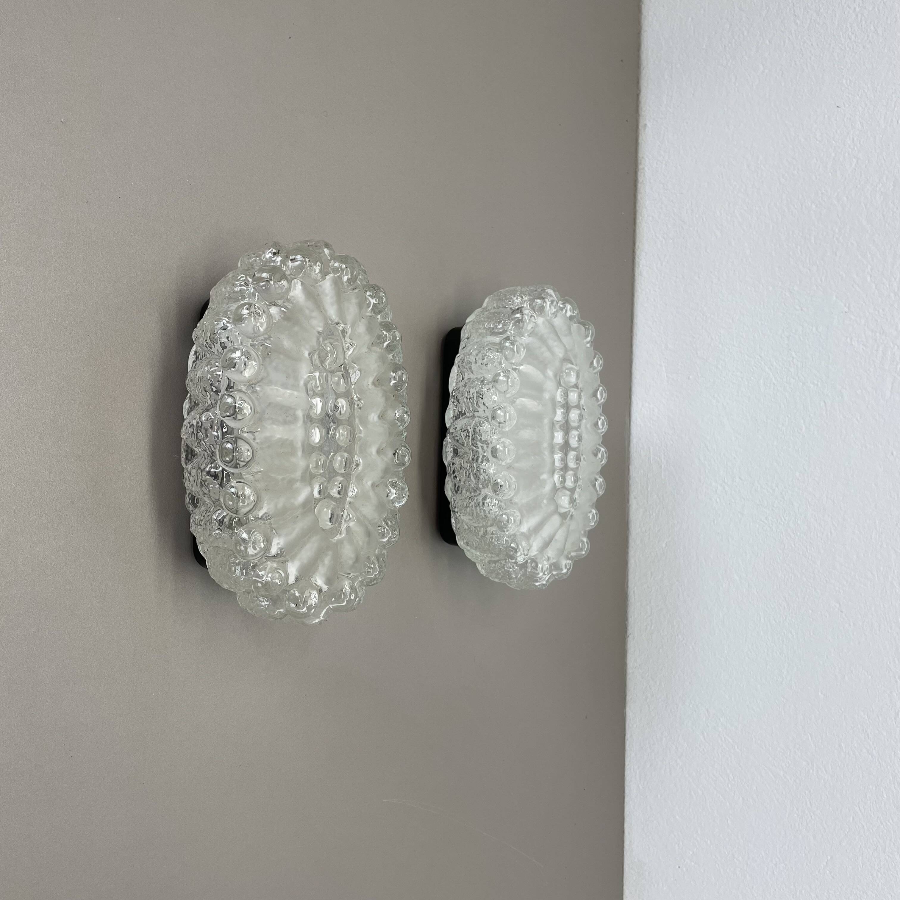 Set of Two 'BUBBLE' Glass Wall Lights in the Tynell Style, Germany, 1970s
