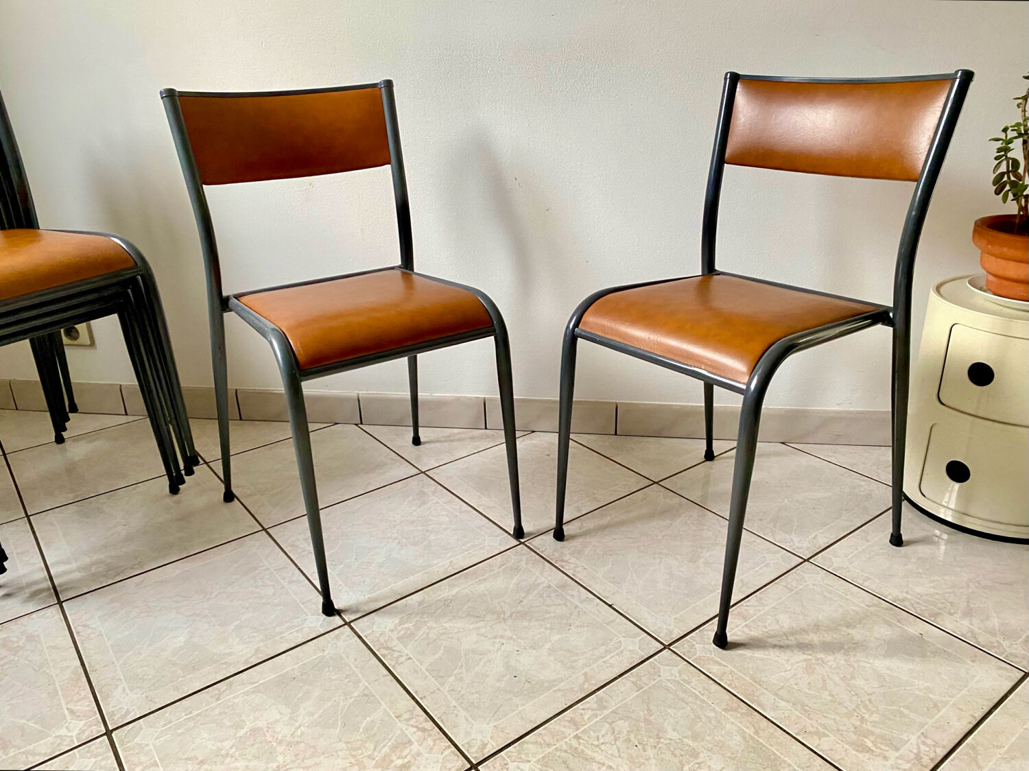 2 original vintage 1960s Mullca 510 adult school chairs