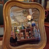 Antique golden quadrilobe-shaped mirror