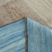 6x10 Blue Brown Handmade Kilim Rug, 190x308Cm