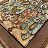 Ceramic and wood plaque frame