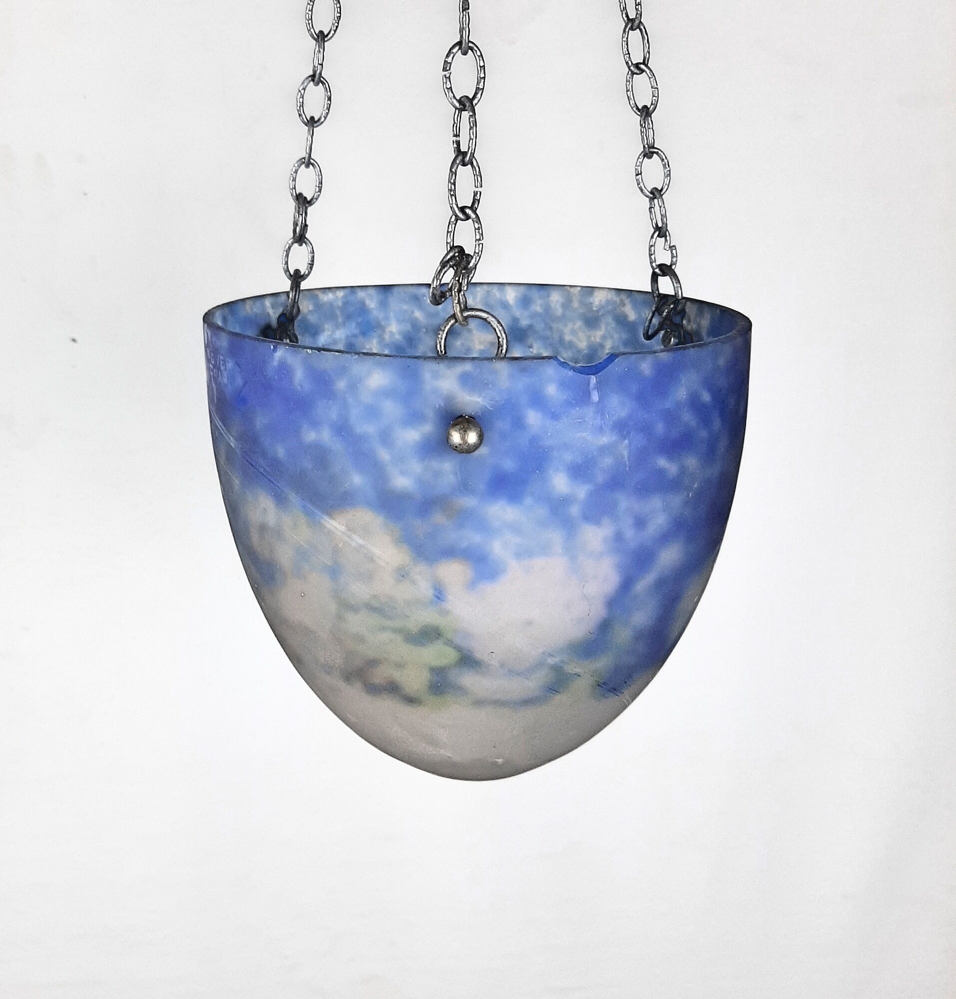 Art nouveau period pendant lamp signed noverdy france