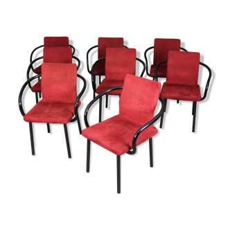 Ensemble de 8 chaises modèle Mandarin par Ettore Sottsass éditées par Knoll