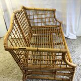 Two-seater rattan sofa - 70s