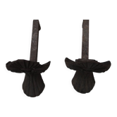 Old cast iron shell chenets