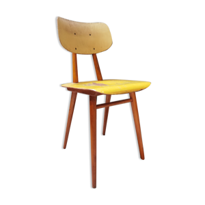 chaise ton bois jaune
