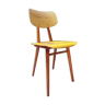 Chaise ton bois jaune 1960