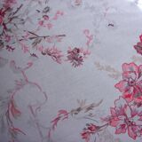 Un lot de 8 serviettes de table gris bleu Pois Fleurs roses