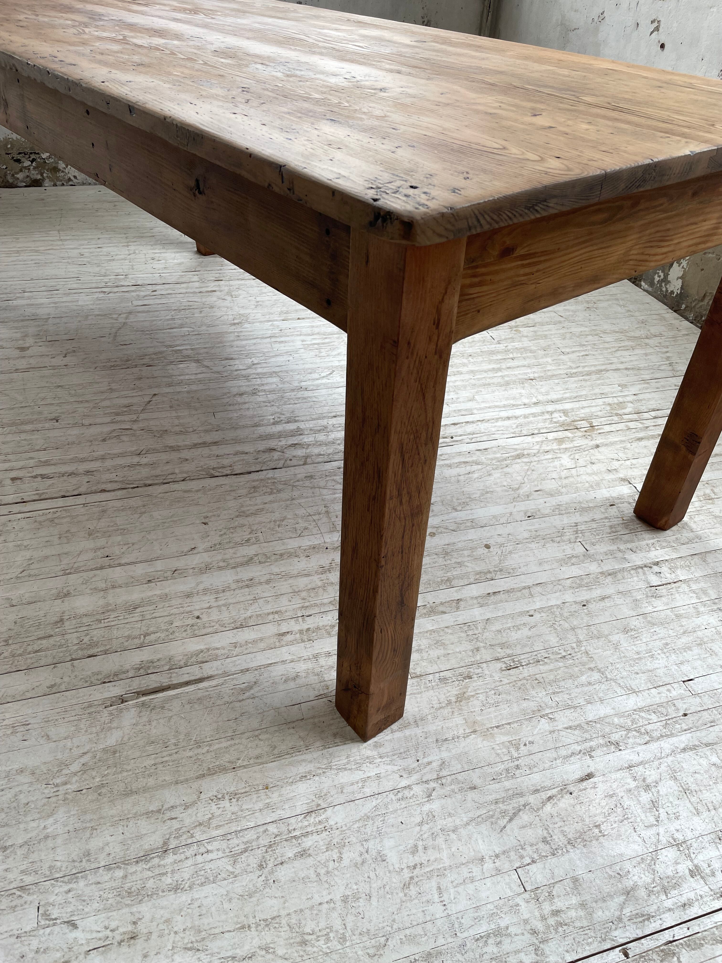 Farmhouse table in elm and pine 2m