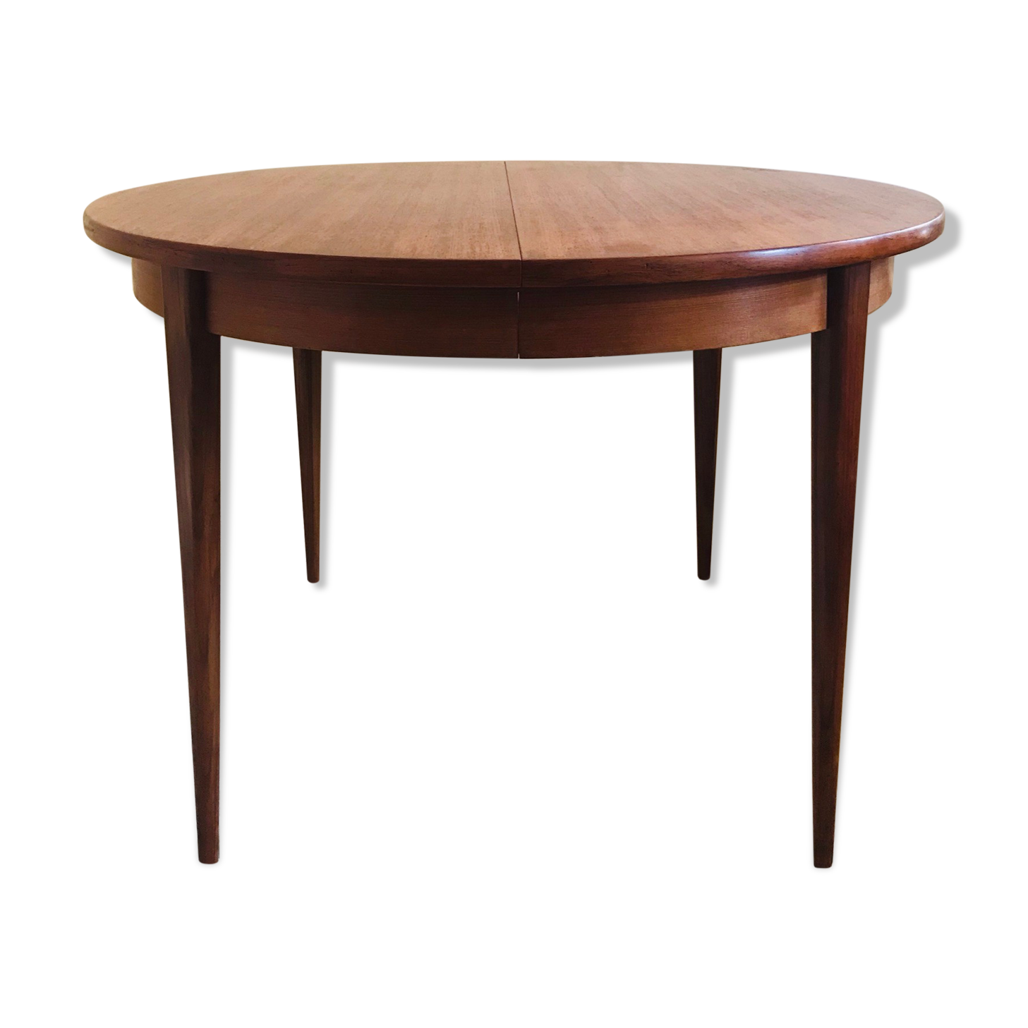 Teak round table, with extension, 1960