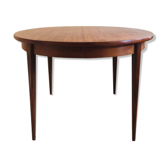 Table ronde en teck avec rallonge 1960
