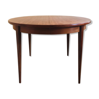 Teak round table, with extension, 1960