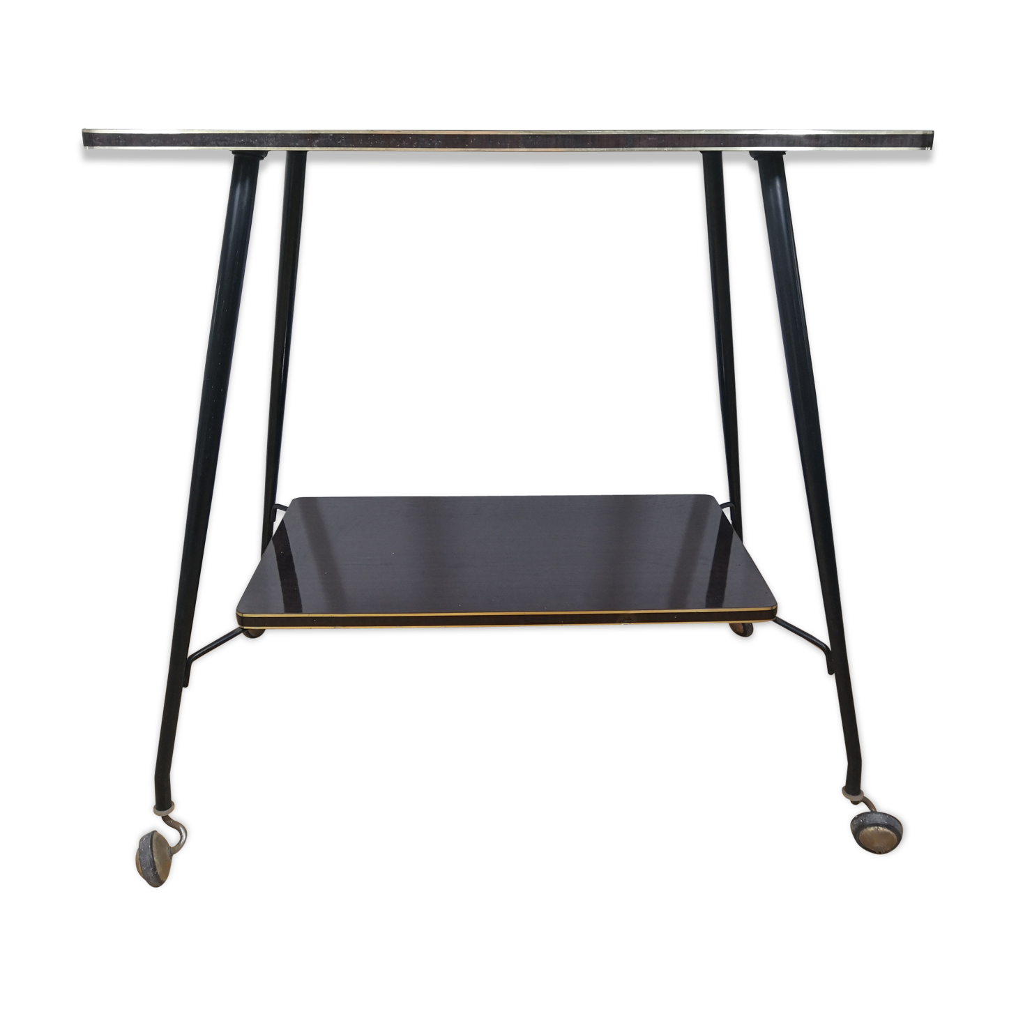 Desserte formica marron foncé vintage