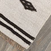 Tapis de couloir contemporain blanc et noir 2x9, 76x263 cm