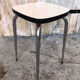 Tabouret formica blanc pieds compas metal chromé vintage