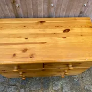 4-Drawer Chest in Solid Pine — Scandinavian / Chalet Style 1980