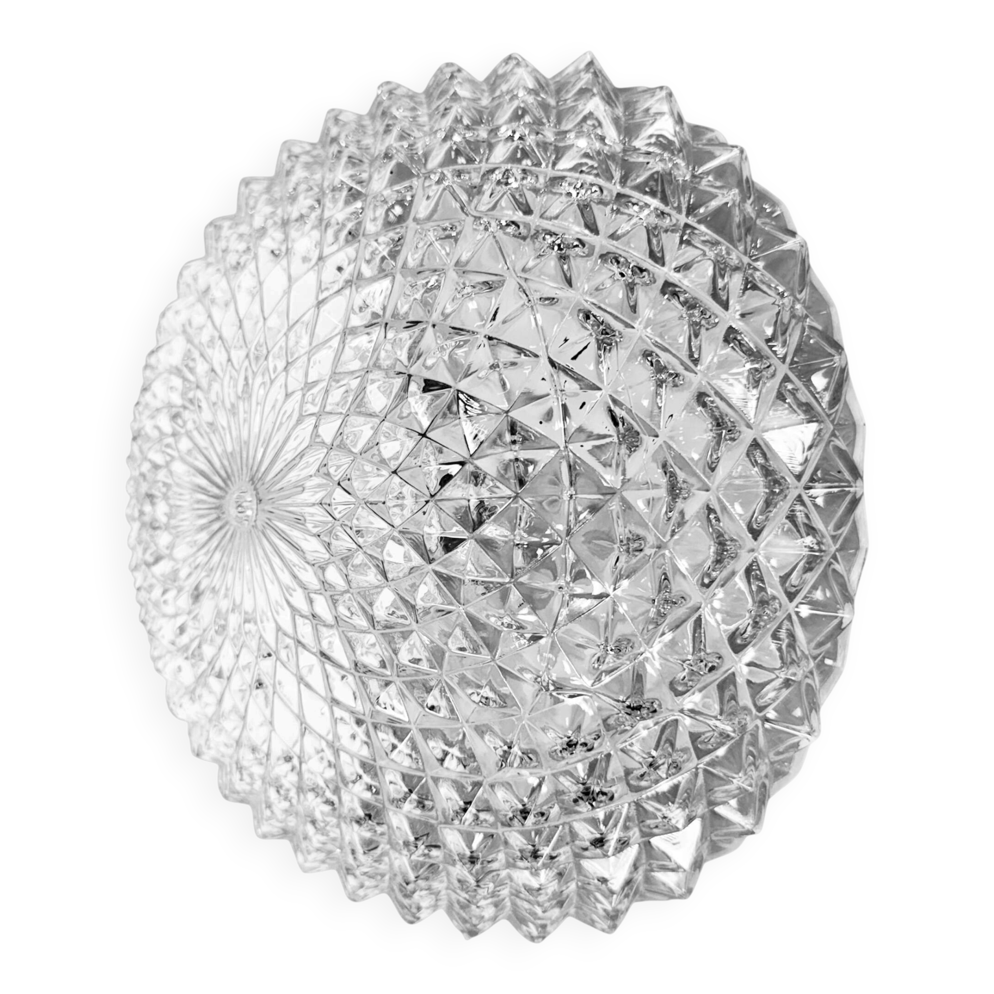 Vintage Glass Wall or Ceiling Light, 1970s