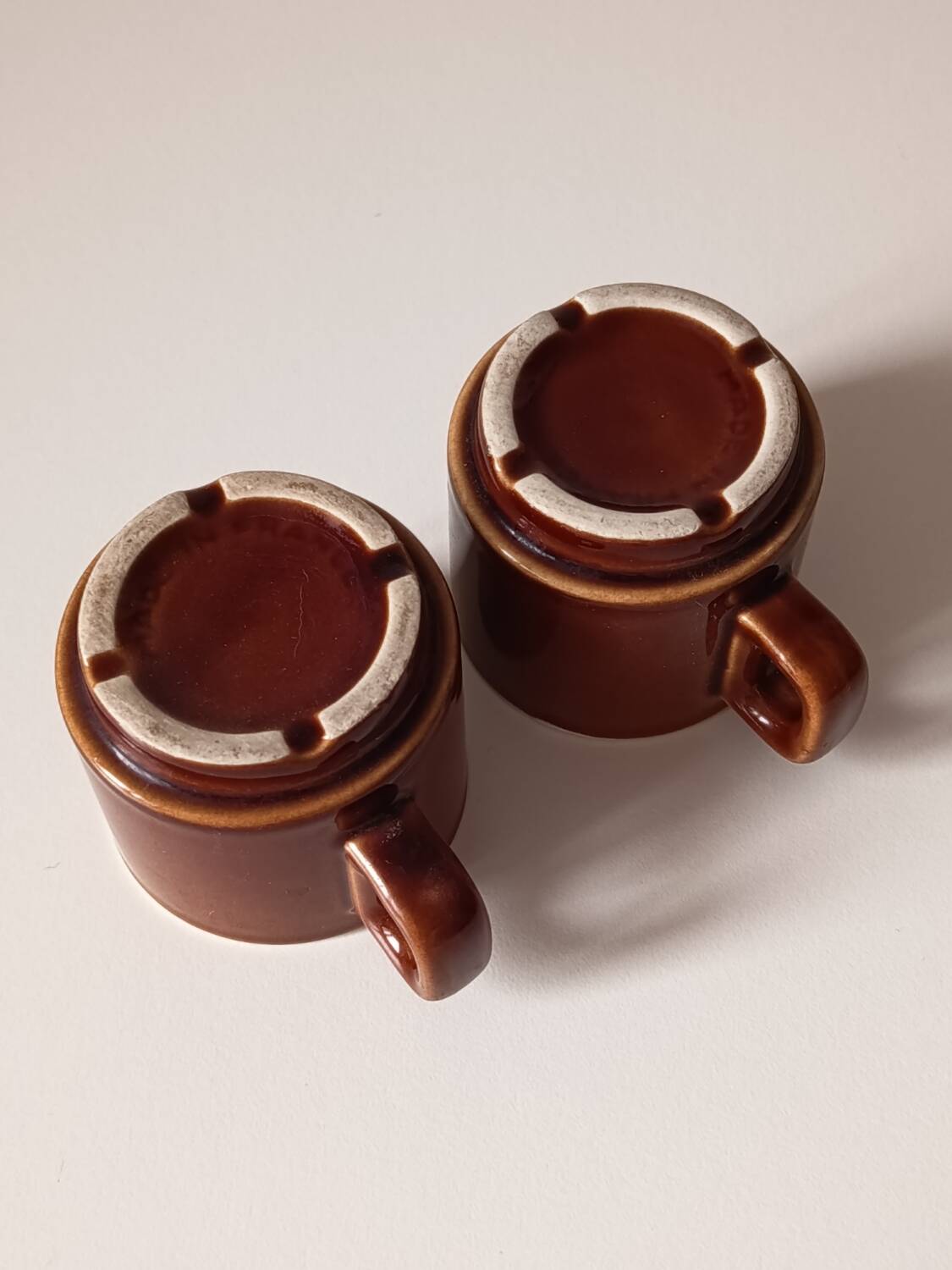 Set of 2 espresso cups, vintage bistro cups