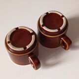 Set of 2 espresso cups, vintage bistro cups